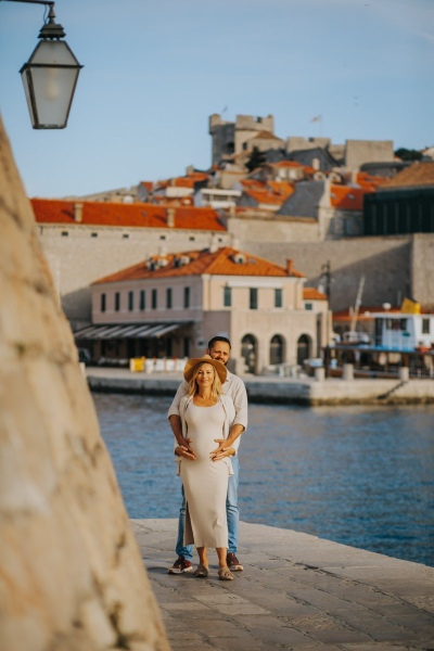 Panoramic view over the Old harbour, morning photo shoot in Dubronik