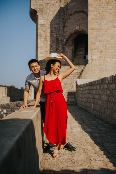 Portrait in front of Minceta tower at Dubrovnik City Walls. Game of Thrones filming location