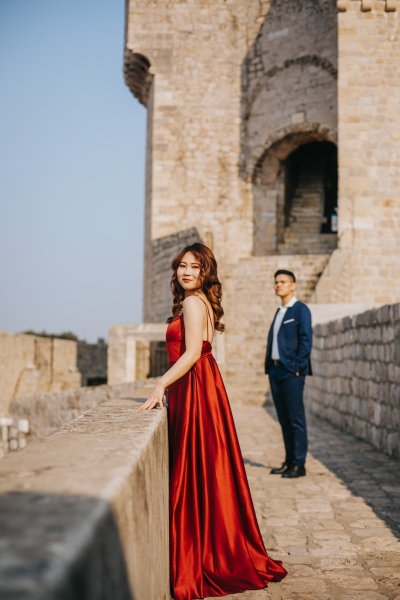 Portrait in front of Minceta tower at Dubrovnik City Walls. Game of Thrones filming location