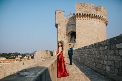 Portrait in front of Minceta tower at Dubrovnik City Walls. Game of Thrones filming location