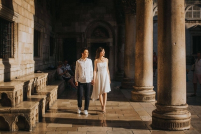 Afternoon light in front of Rector's palace in Dubrovnik