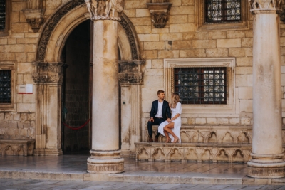 Morning in front of the Rector's palace in Dubrovnik
