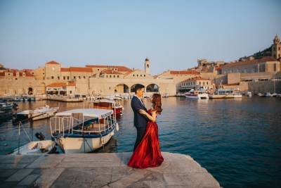 Panoramic view of the Old harbour in the morning