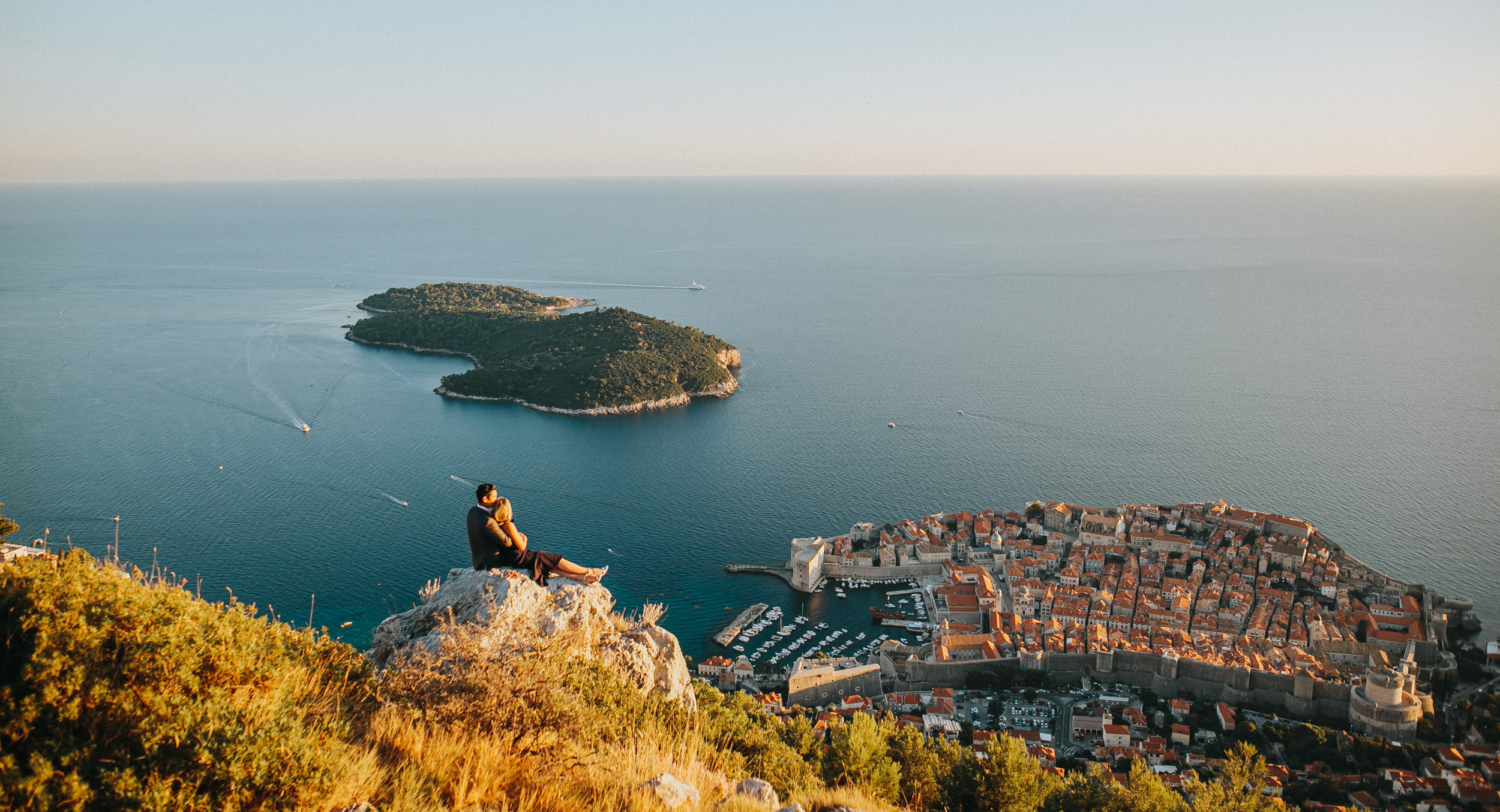 Panoramic view from Srd hill above Dubrovnik Panoramic view from Srd hill above Dubrovnik